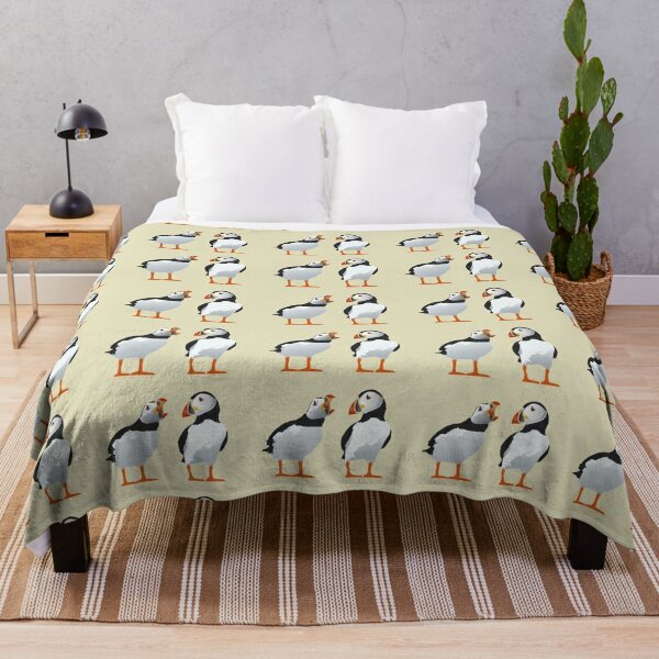 Shouty Puffin Throw Blanket