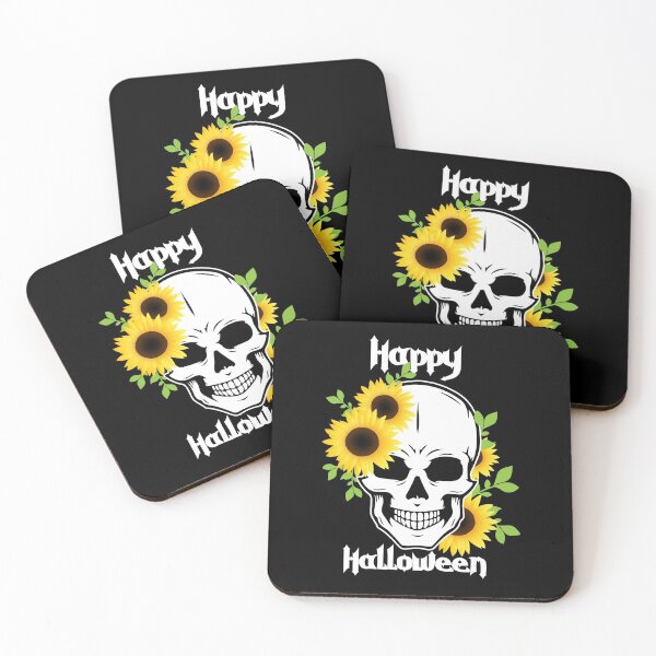 Item preview, Floral Skull sunflower happy Halloween gift for sunflower lovers designed and sold by Sunflowerforher.