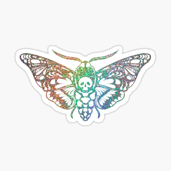 Copy of Skull Moth (rainbow) Sticker