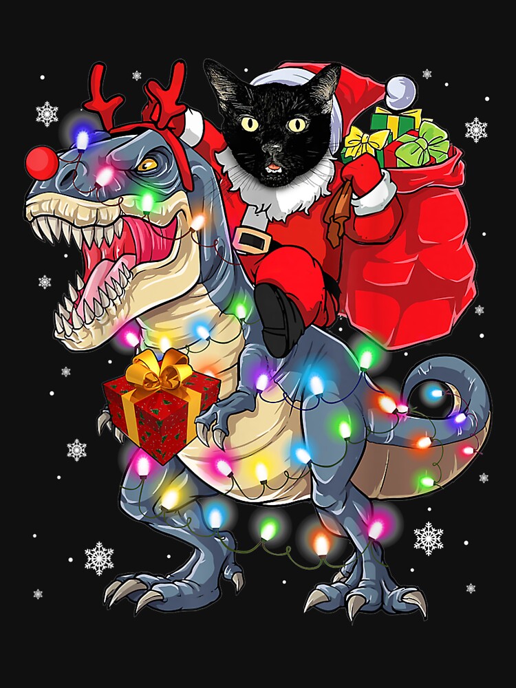 Discover Cat Riding A Dinosaur T Rex Christmas Gifts Classic T-Shirt