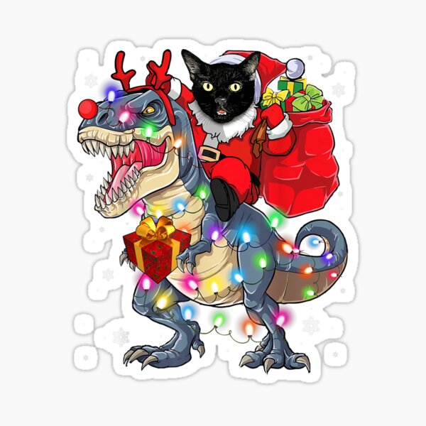 Item preview, Cat Riding A Dinosaur T Rex Christmas Gifts designed and sold by Salakjit.