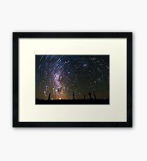 Star Trails over Atacama Desert Cacti Framed Print