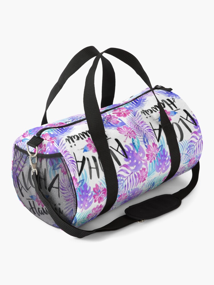 Alternate view of Aloha Hawaii Tropical Fern Watercolor Duffle Bag