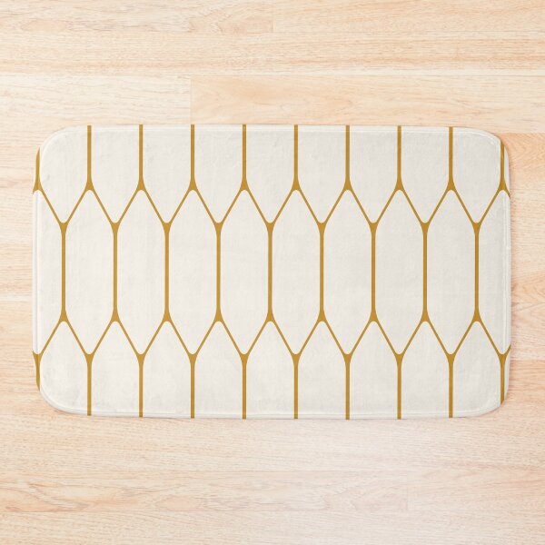 Item preview, Long Honeycomb Minimalist Geometric Pattern in Dark Mustard and Cream designed and sold by kierkegaard.