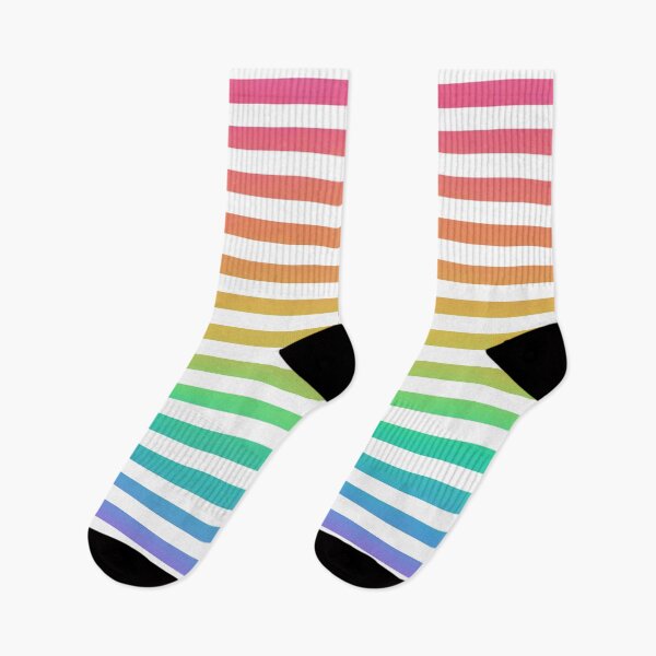Item preview, Thin Horizontal Rainbow and White Stripes designed and sold by ColorObsession.