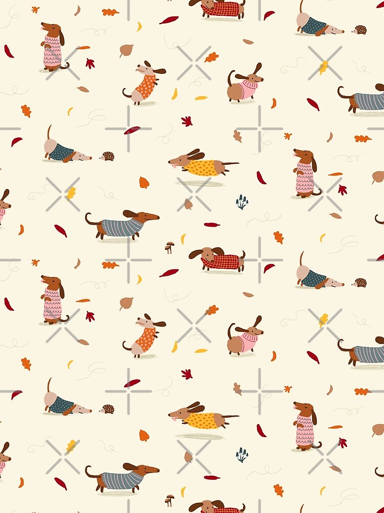 Dachshunds in Sweaters Pattern by BexMorleyArt