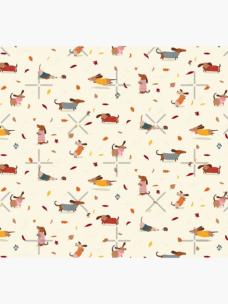 Dachshunds in  Sweaters Pattern by BexMorleyArt