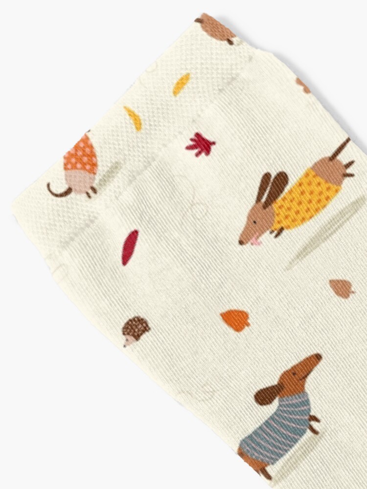 Alternate view of Dachshunds in Sweaters Pattern Socks