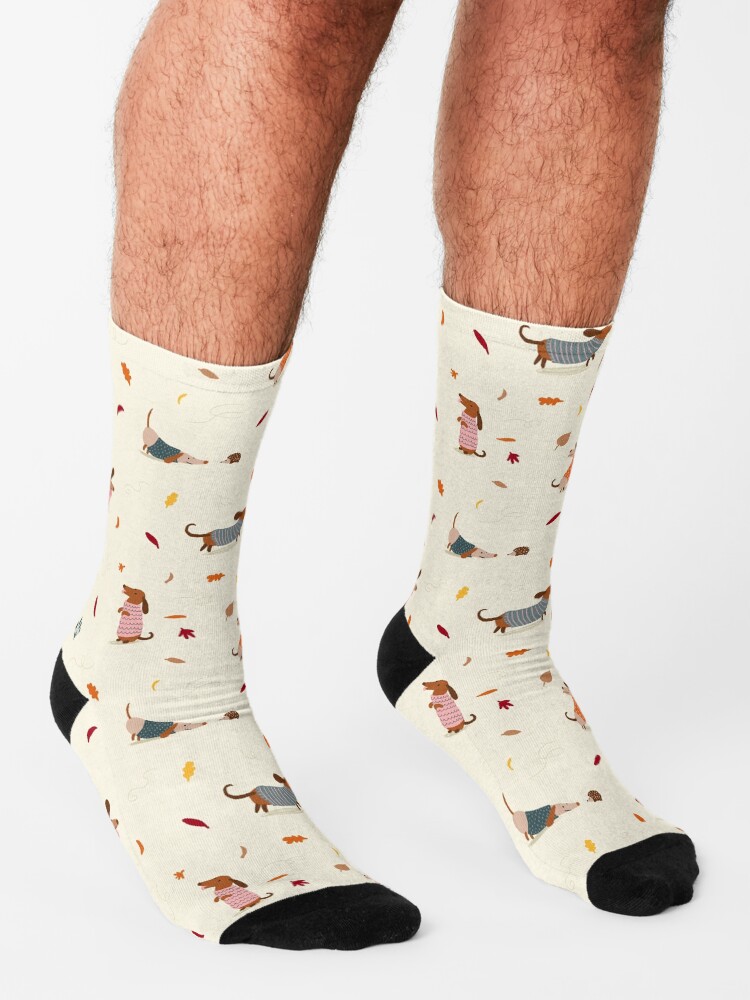 Alternate view of Dachshunds in Sweaters Pattern Socks