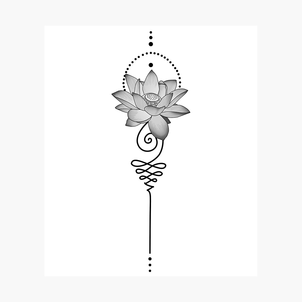 Blue Lotus Temporary Tattoo Sticker - OhMyTat