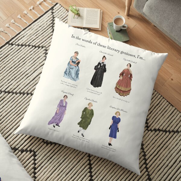 Six Female, British Literary Geniuses Floor Pillow