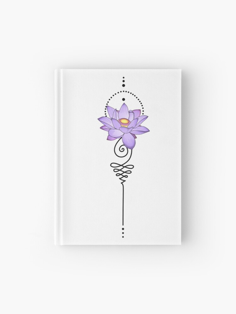 Purple Water Lily Flower Unalome Spiritual Buddhism Yoga Tattoo Hardcover Journal For Sale By Koalaslifestyle Redbubble