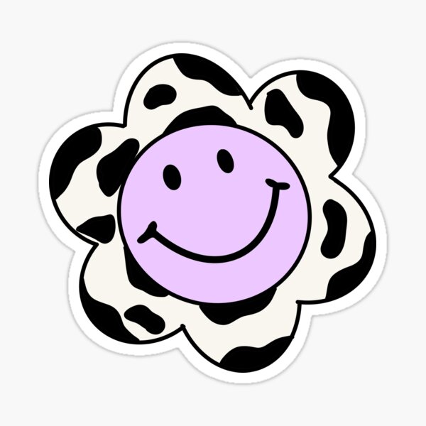 indie cowprint flower sticker for sale by sistermoiyaa redbubble