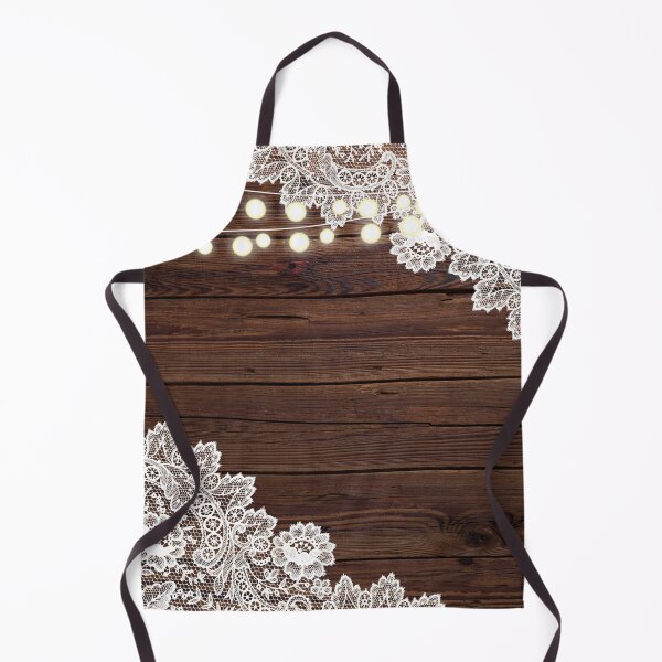 Item preview, rustic brown woodgrain country barn wood white lace string lights designed and sold by LEILA ART SPACE.