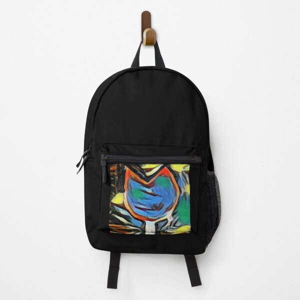 Item preview, Psychedelic Trippy Abstract Flower with Blue Red Orange Green Yellow Swirled Design designed and sold by ShajenDesigns.