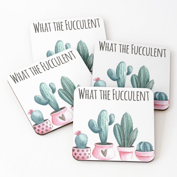 Item preview, What the Fucculent Cactus Succulents Plants designed and sold by GoldenDov.