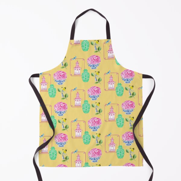 Item preview, Chinoiserie pagoda, flowers and jars designed and sold by coolkatia.