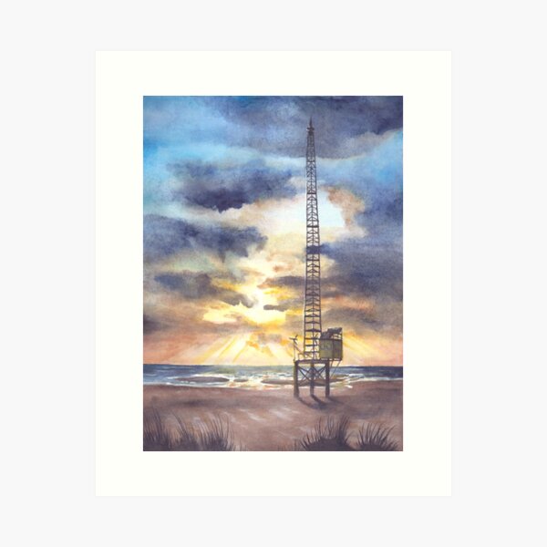 Argus tower at beach Art Print
