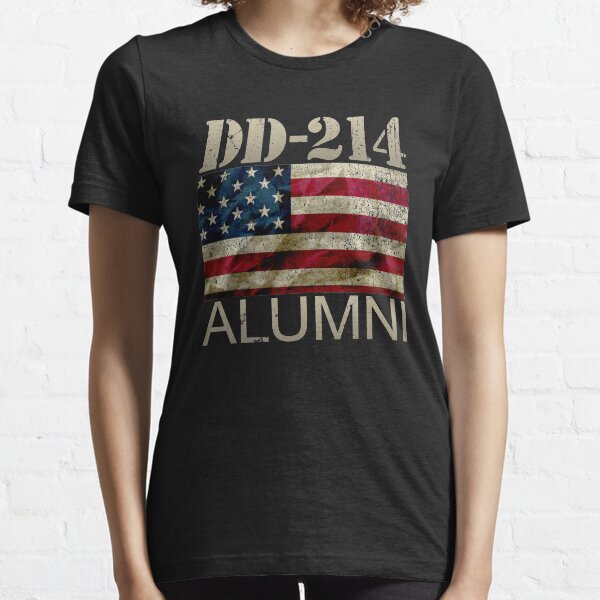 DD-214 Alumni Military Veteran Vintage American Flag Essential T-Shirt