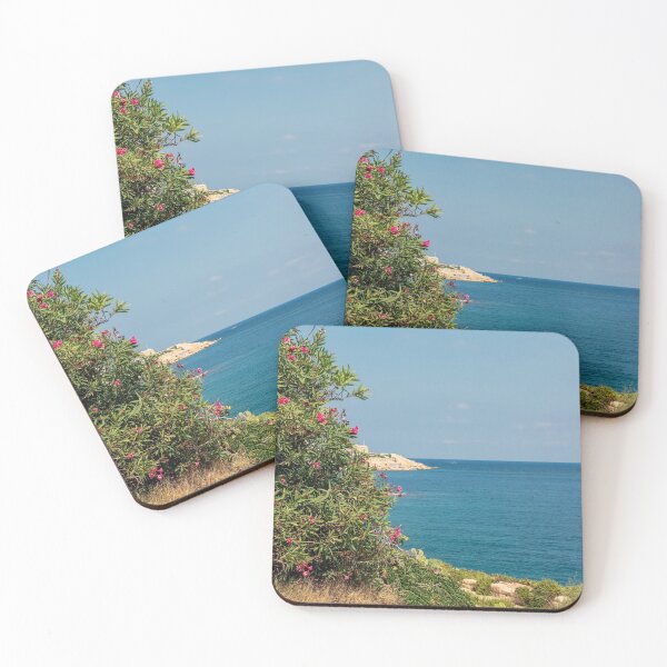 Item preview, Nerium oleander flowers with sea designed and sold by lena-maximova.