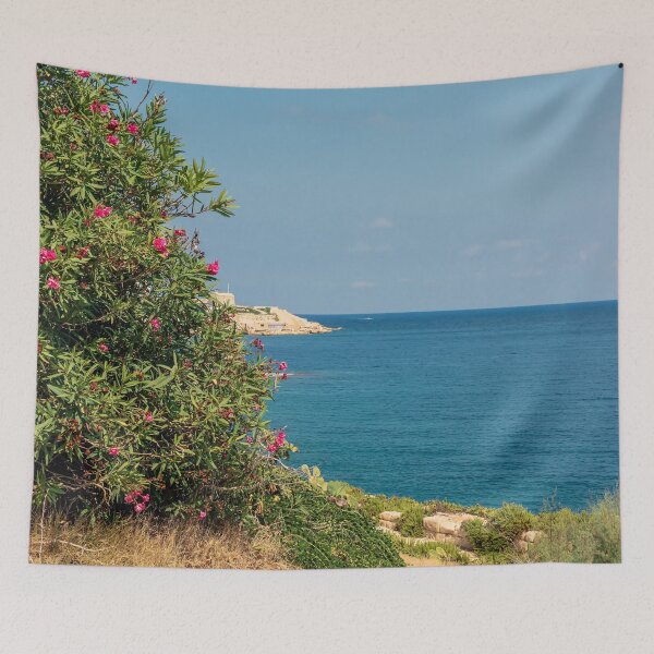 Item preview, Nerium oleander flowers with sea designed and sold by lena-maximova.
