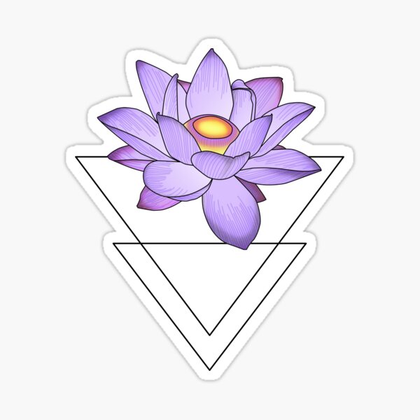 Black Moon With Purple Water Lily Flower Spiritual Yoga Tattoo Sticker For Sale By Koalaslifestyle Redbubble