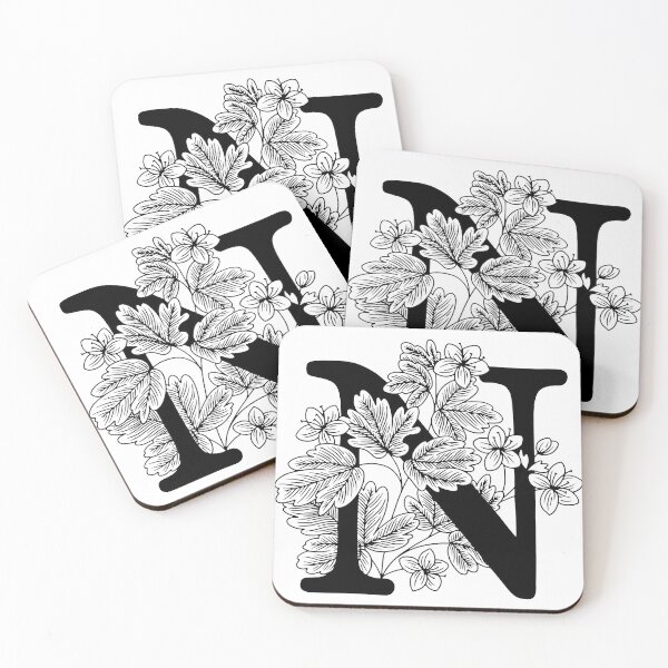 Item preview, N Botanical Monogram designed and sold by artjojo.