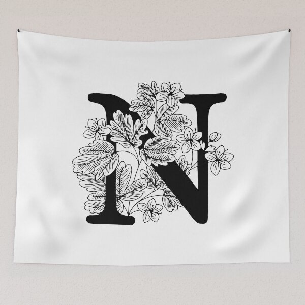 Item preview, N Botanical Monogram designed and sold by artjojo.