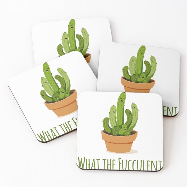 Item preview, What the Fucculent Cactus Succulents Plants designed and sold by GoldenDov.