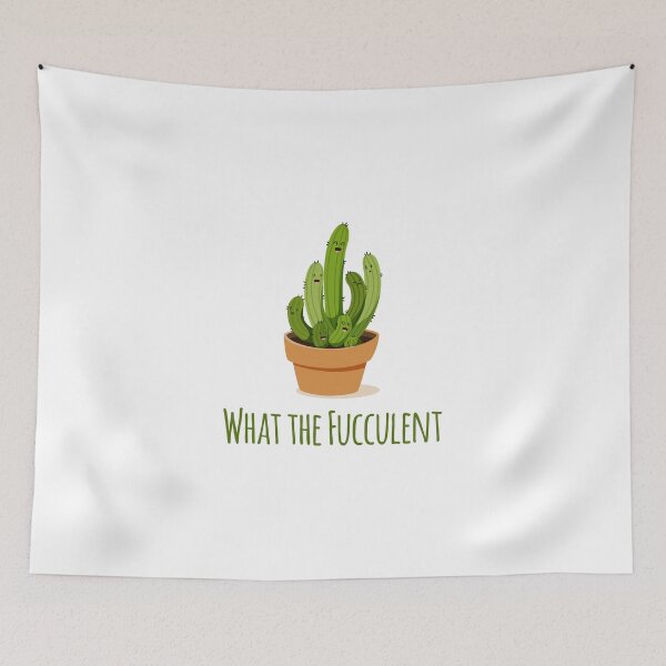 Item preview, What the Fucculent Cactus Succulents Plants designed and sold by GoldenDov.