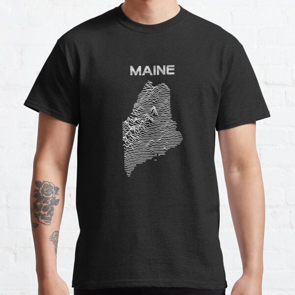 Maine - Retro Minimalist Lines Topographic Map Classic T-Shirt