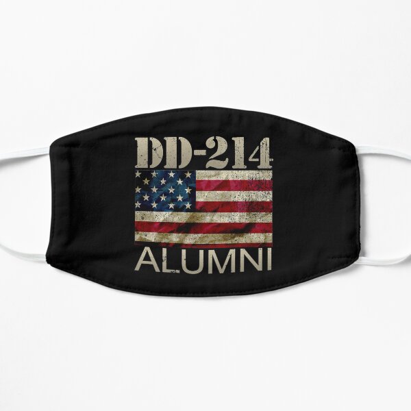 DD-214 Alumni Military Veteran Vintage American Flag Flat Mask