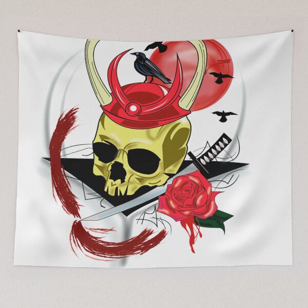 Item preview, Bloody samurai skull designed and sold by Pethdesign95.