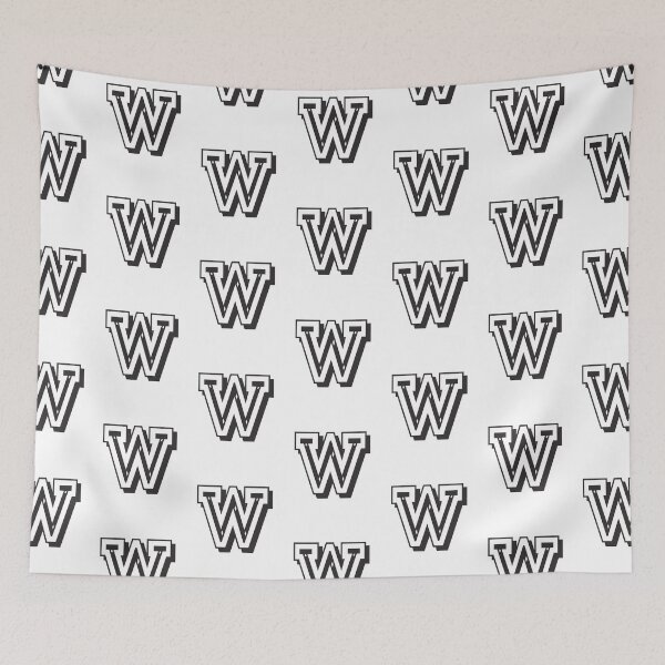 Item preview, Letter W in college font University Uni USA designed and sold by GeogDesigns.