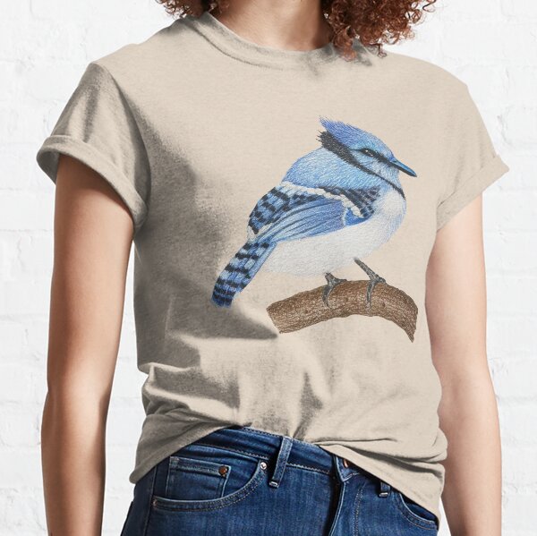 Tattoo Style Blue Jay Bird Shirt Jaybird Abstract Style 