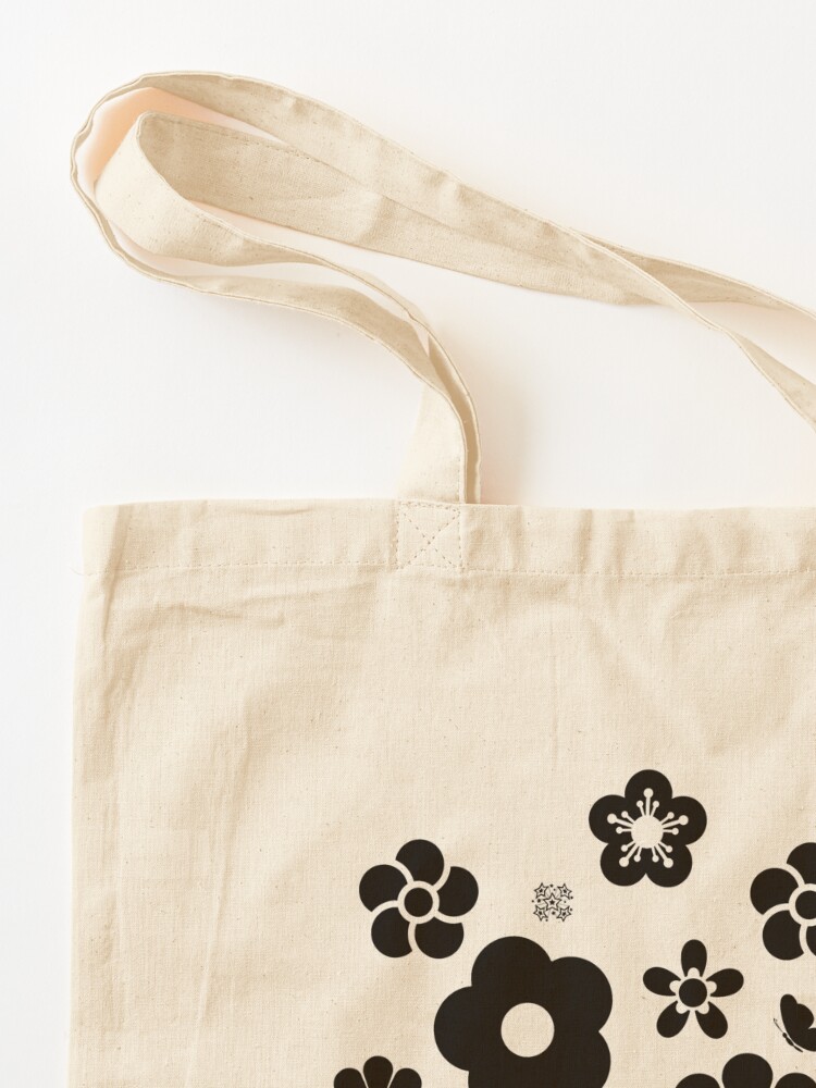 Cotton Tote Bag Flower Power, Tote Bag with Print