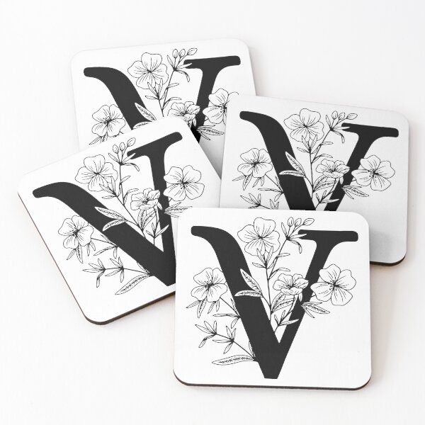 Item preview, V Botanical Monogram designed and sold by artjojo.