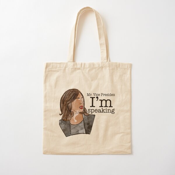 I'm Speaking - Kamala 2020 (black text) Cotton Tote Bag