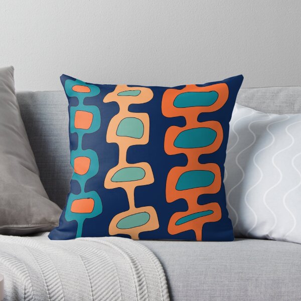 70's Vintage Color Design Art Throw Pillow