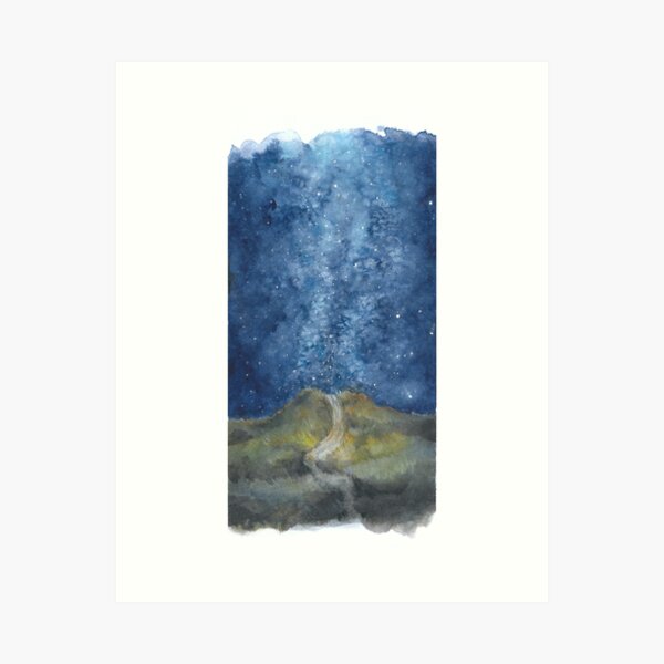 Dunes and starry sky Art Print