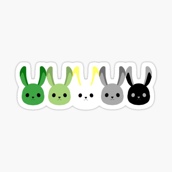 Cute aromantic bunnies LGBTQIA aro Sticker