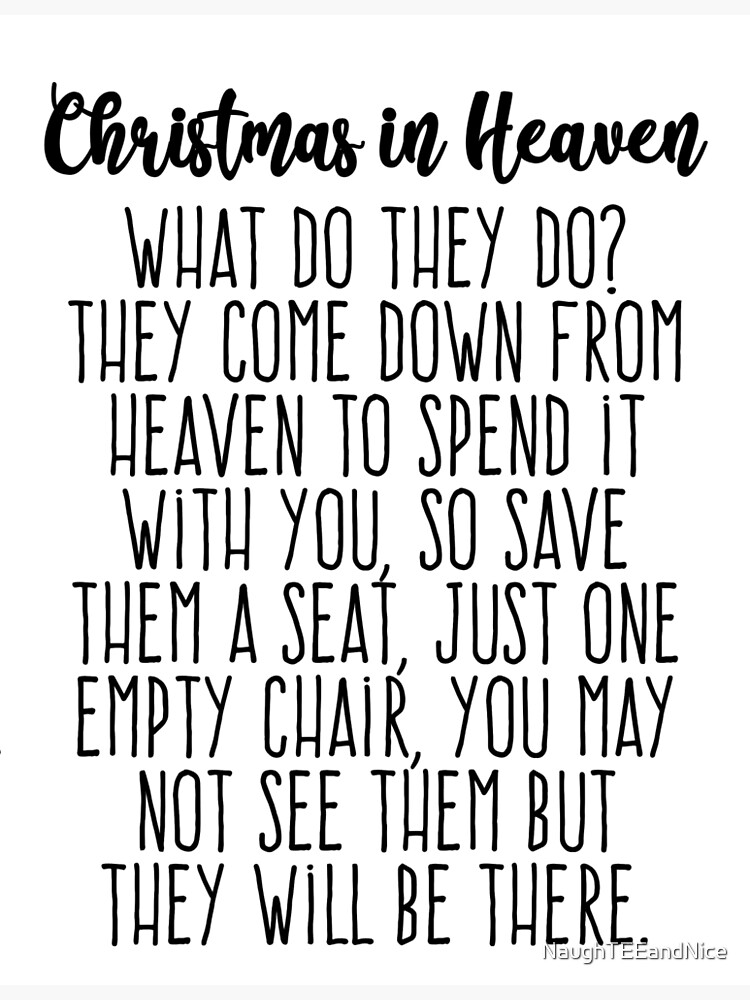 "Christmas in Heaven print" Poster by NaughTEEandNice Redbubble