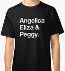 Helvetica Angelica Eliza and Peggy (White on Black) Classic T-Shirt
