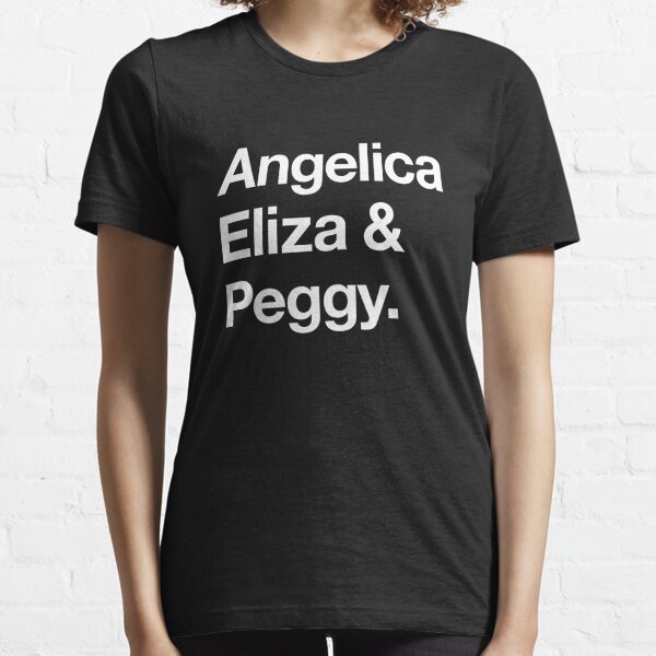 Helvetica Angelica Eliza and Peggy (White on Black) Essential T-Shirt