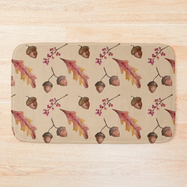 Item preview, Watercolor Fall pattern with Oak Leaves and Acorns designed and sold by Emily Bickell.