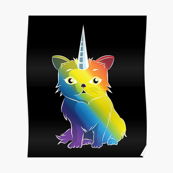 Download Unicorn Rainbow Cat Posters Redbubble PSD Mockup Templates