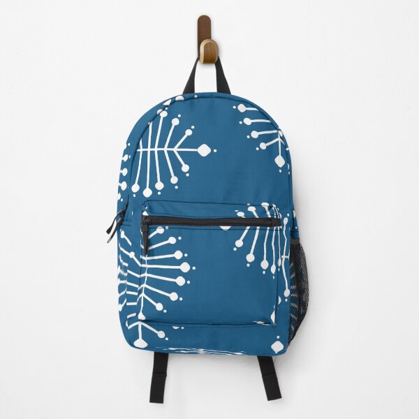 Item preview, White stylized spider on blue background designed and sold by TheMurphyGirl.