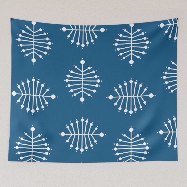 Item preview, White stylized spider on blue background designed and sold by TheMurphyGirl.