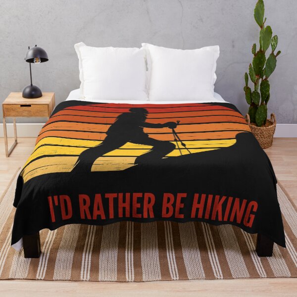 Item preview, I'd rather be hiking - vintage sunset graphic designed and sold by JellyBeenzz.