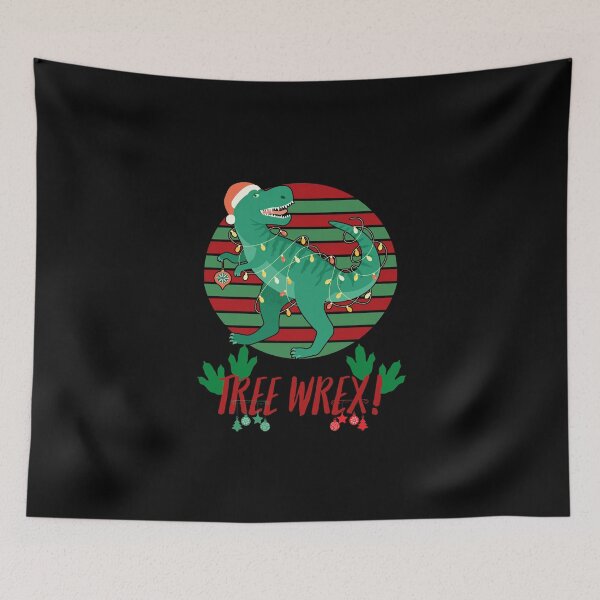 Item preview, Tree Wrex! T Rex Christmas Tree Funny Dinosaur Pun Joke Sunset designed and sold by RKSDesigns.